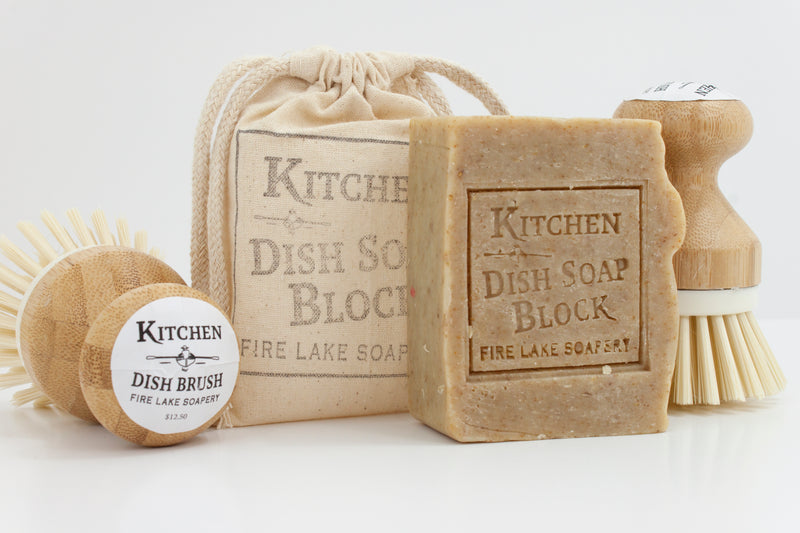 Kitchen Soap Block Box with brush