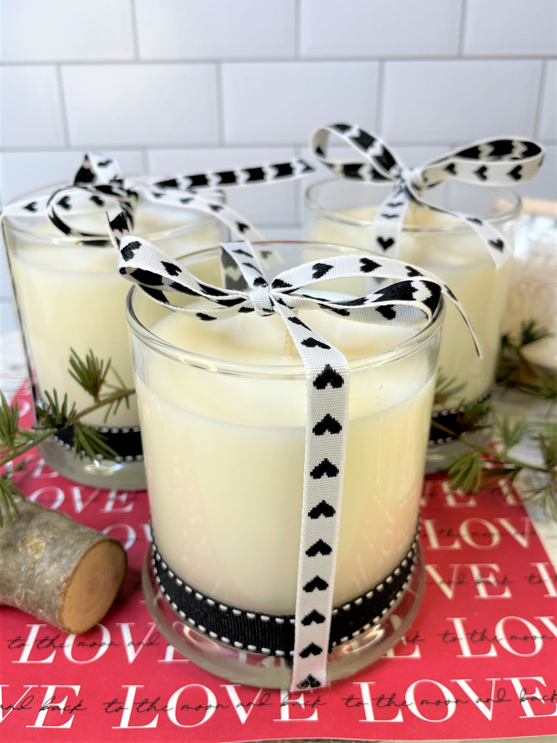 Valentine Double Old Fashioned Glass Candle, Mahogany Teakwood