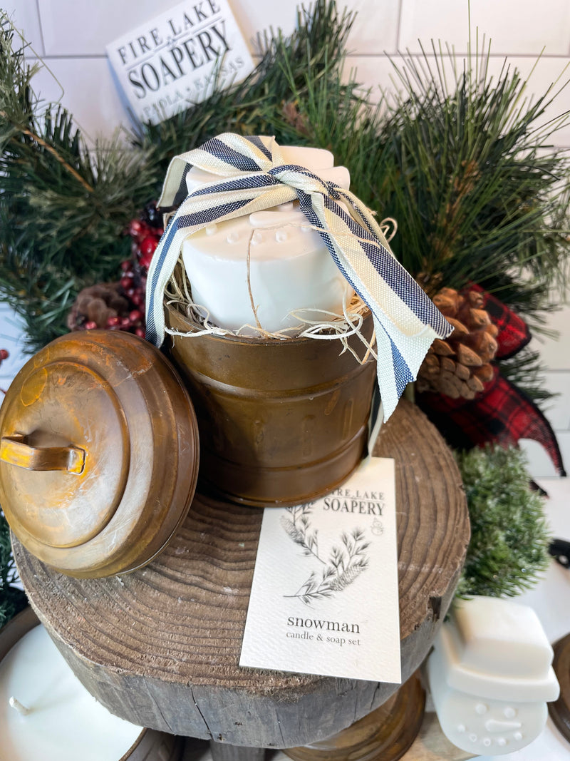 Snowman Candle and Soap Set