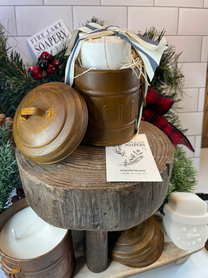 Snowman Candle and Soap Set