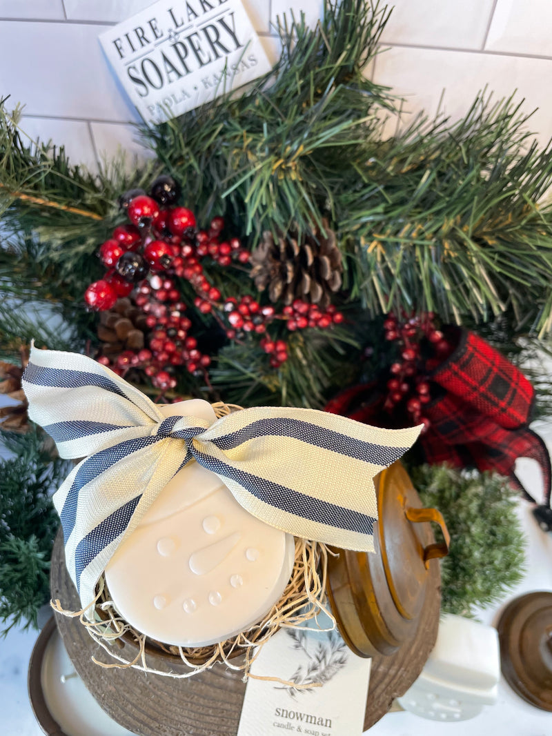 Snowman Candle and Soap Set